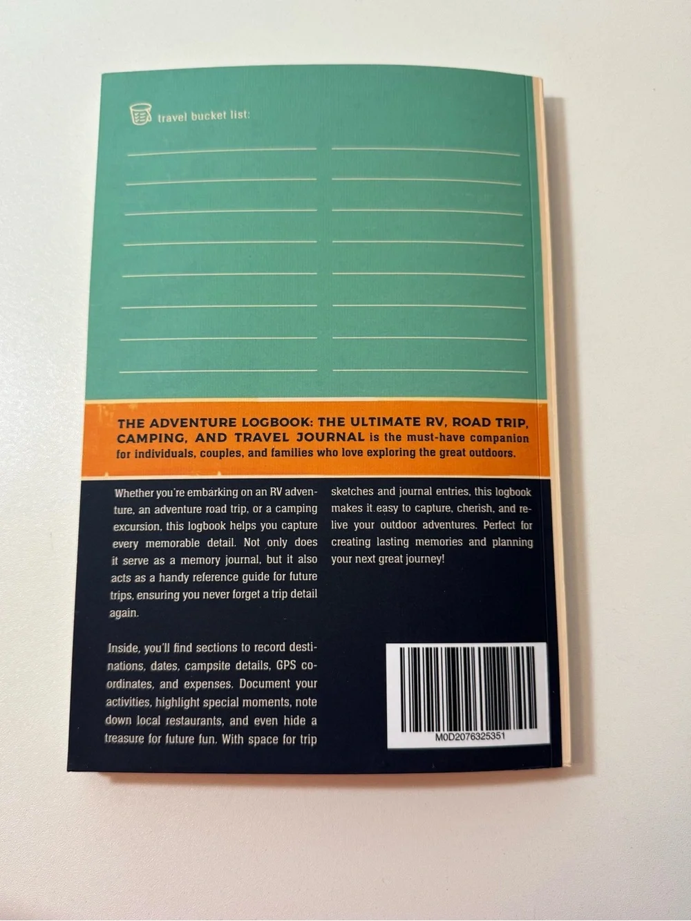 Adventure Log Book - Orange Sunset Travel Journal